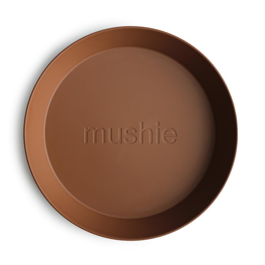 Mushie farfurie plastic plata rotunda 12m+, Caramel Imagine principală a produsului
