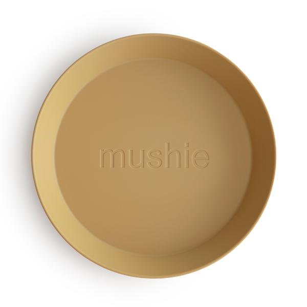 Mushie farfurie plastic plata rotunda 12m+, Mustard