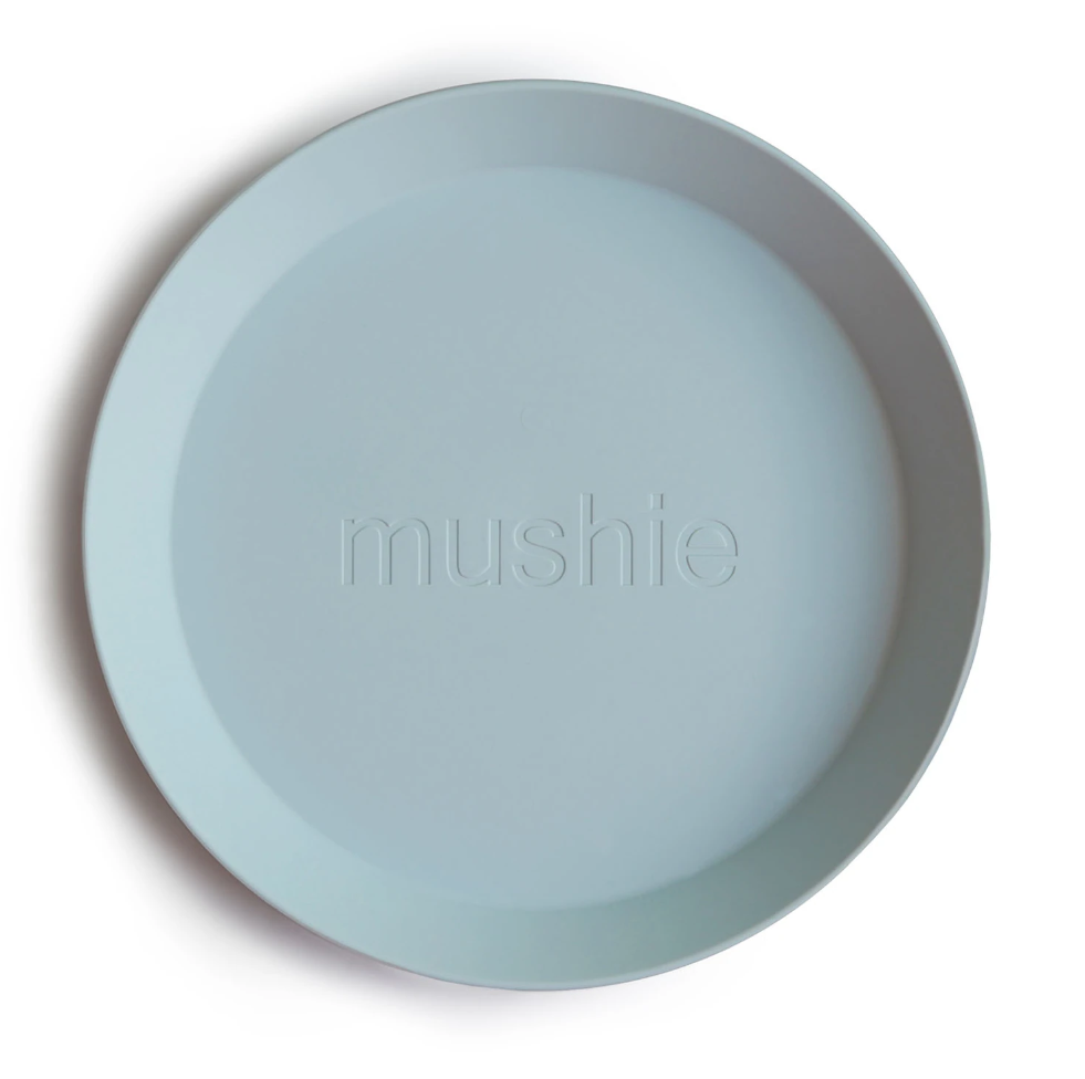 Mushie farfurie plastic plata rotunda 12m+, Powder Blue 01 Imagine principală a produsului