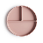 Mushie farfurie plata compartimentata cu ventuza 6m+, Blush 01