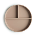 Mushie farfurie plata compartimentata cu ventuza 6m+, Natural 01