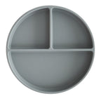 Mushie farfurie plata compartimentata cu ventuza 6m+, Stone 01
