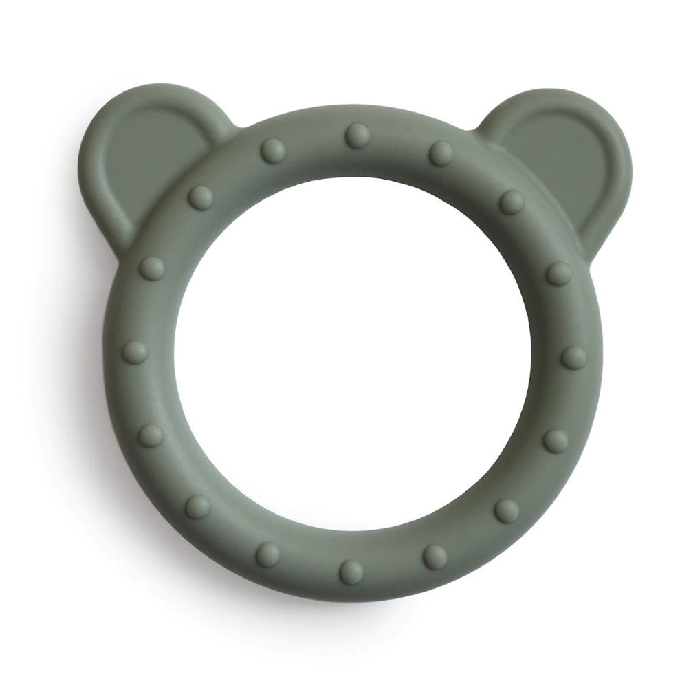 Mushie jucarie dentitie silicon 3m+, Bear Teether Dried Thyme 01 Imagine principală a produsului