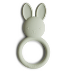 Mushie jucarie dentitie silicon 3m+, Bunny Teether Sage 01