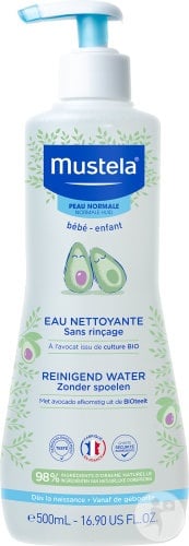 Mustela Bebe Apa de curatare fara clatire pentru piele normala flacon cu pompa 0m+ 500 ml Imagine principală a produsului