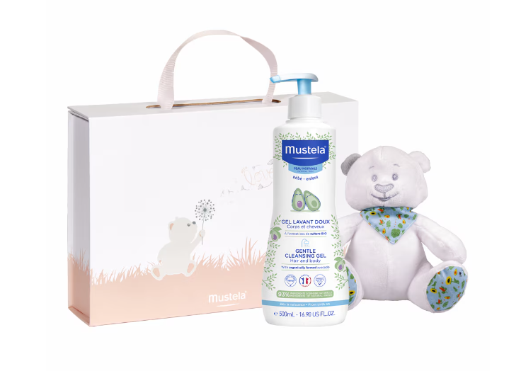Mustela pachet gel de curatare par si corp 500 ml + Ursulet 0m+ Imagine principală a produsului