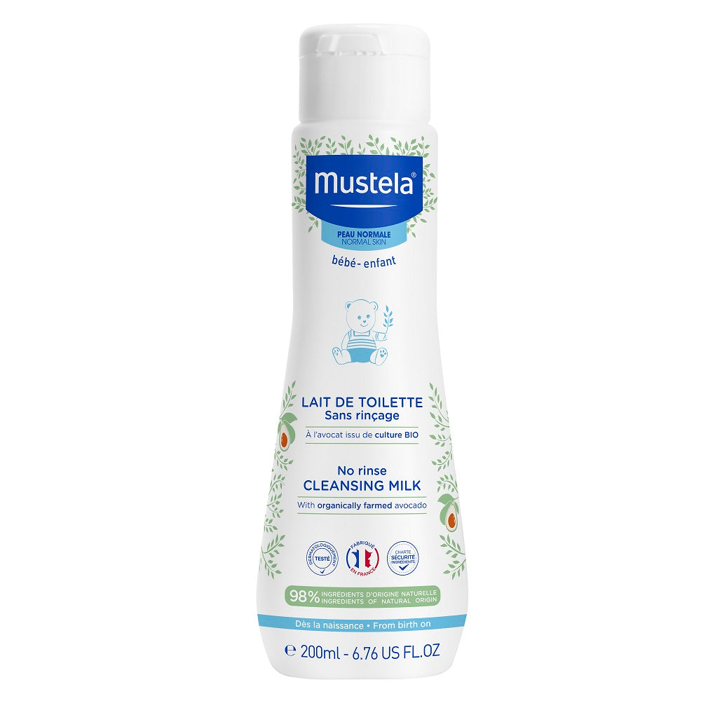 Mustela lapte de curatare fara clatire pentru piele normala 0m+ 200 ml