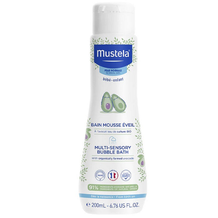 Mustela spuma de baie energizanta Multi-Sensory 0m+, 200 ml