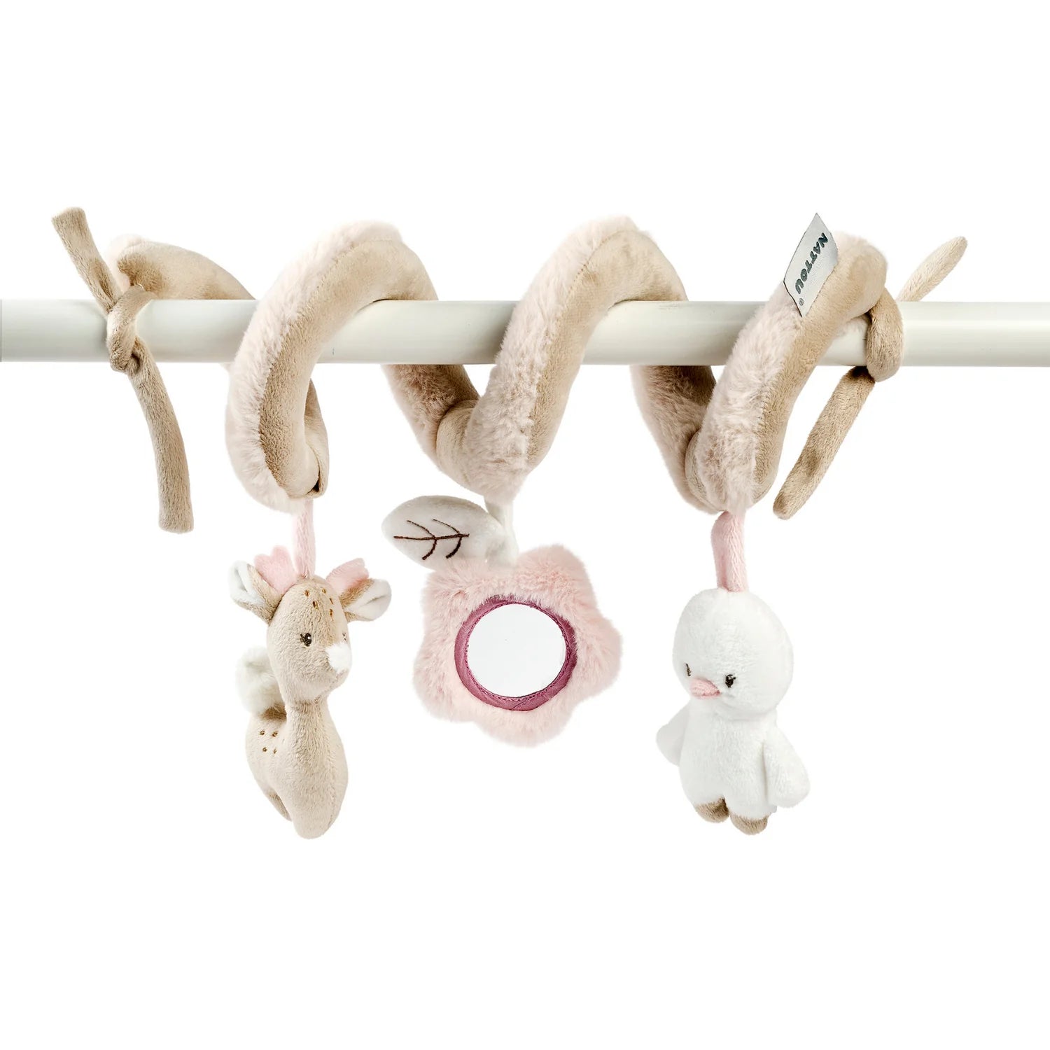 Nattou jucarie plus spirala cu activitati 28 cm 0m+ FanFan Beige
