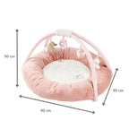 Nattou covor de joaca 90 cm cu arcada si margini captusite 0m+ FanFan Pink