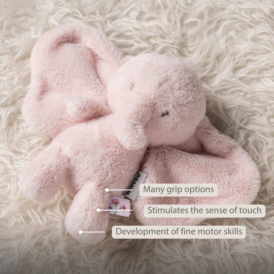 Nattou jucarie plus 28 cm 0m+ FanFan Elefant Pink