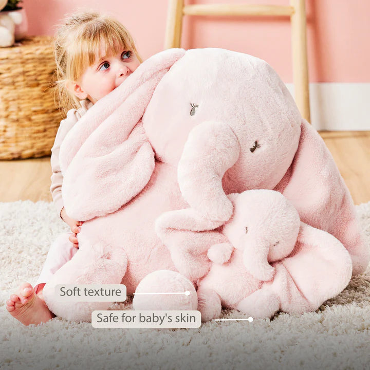 Nattou jucarie plus maxi 60 cm 0m+ FanFan Elefant Pink