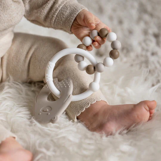 Nattou jucarie dentitie din silicon Bear 3m+ Clay