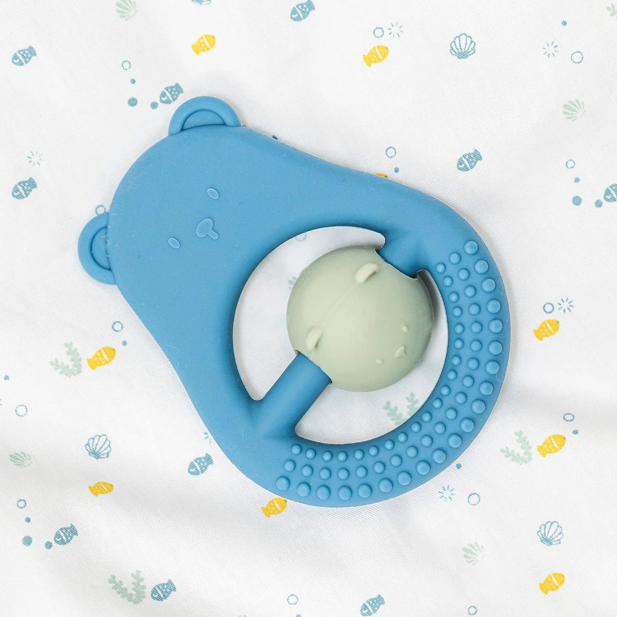Nattou jucarie dentitie silicon Mother & Child 0m+ Ursuleti Blue