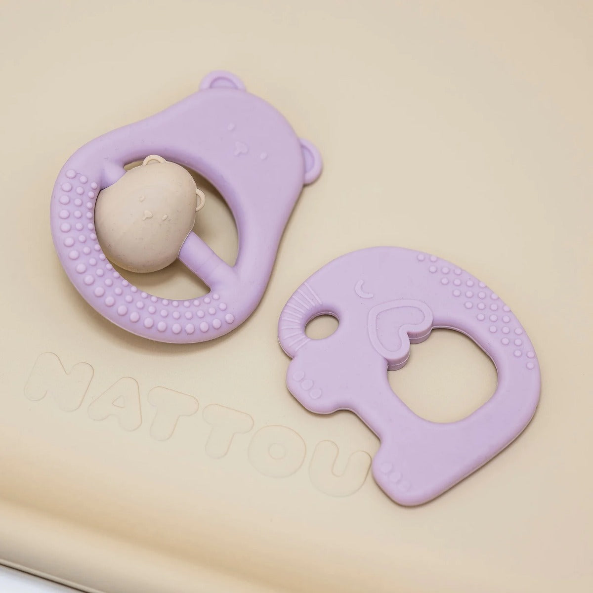 Nattou jucarie dentitie silicon Mother & Child 0m+ Ursuleti Purple