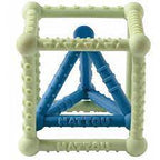 Nattou jucarie dentitie Soft Silicon cub si piramida 0m+ Green&Blue