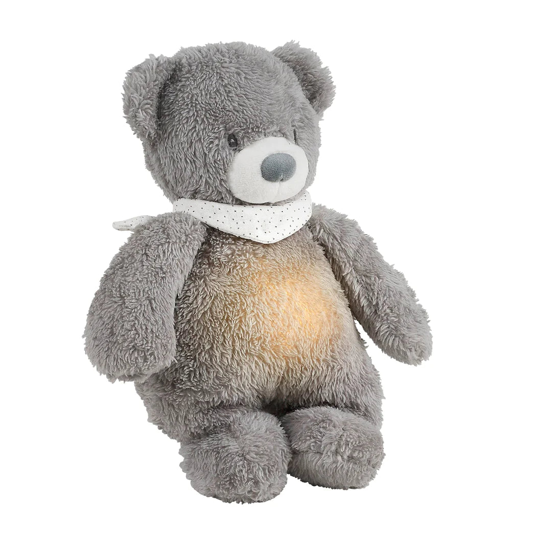 Nattou jucarie plus muzicala cu lampa de veghe 30 cm 0m+ Ursulet gri