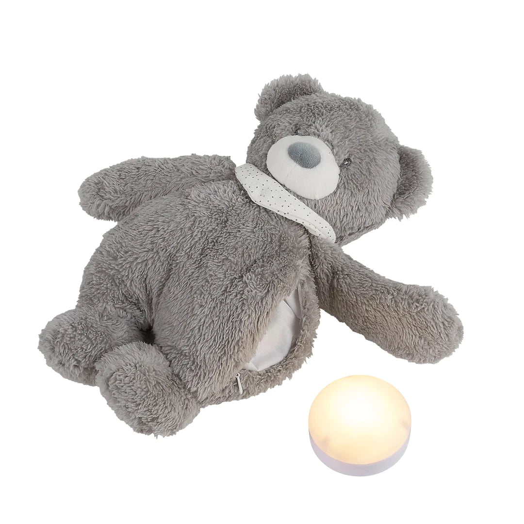 Nattou jucarie plus muzicala cu lampa de veghe 30 cm 0m+ Ursulet gri