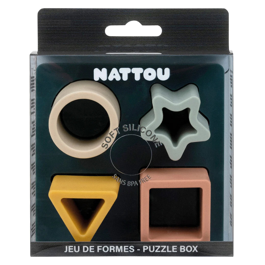 Nattou jucarie silicon puzzle 6m+ Green