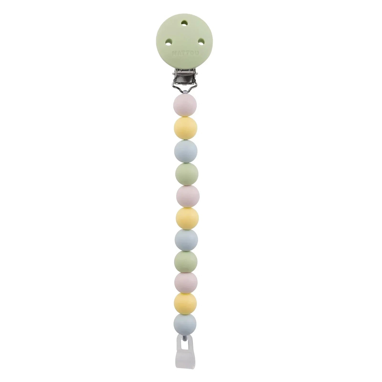 Nattou lant suzeta universala din silicon tip clip 0m+ Multicolor Green Imagine principală a produsului