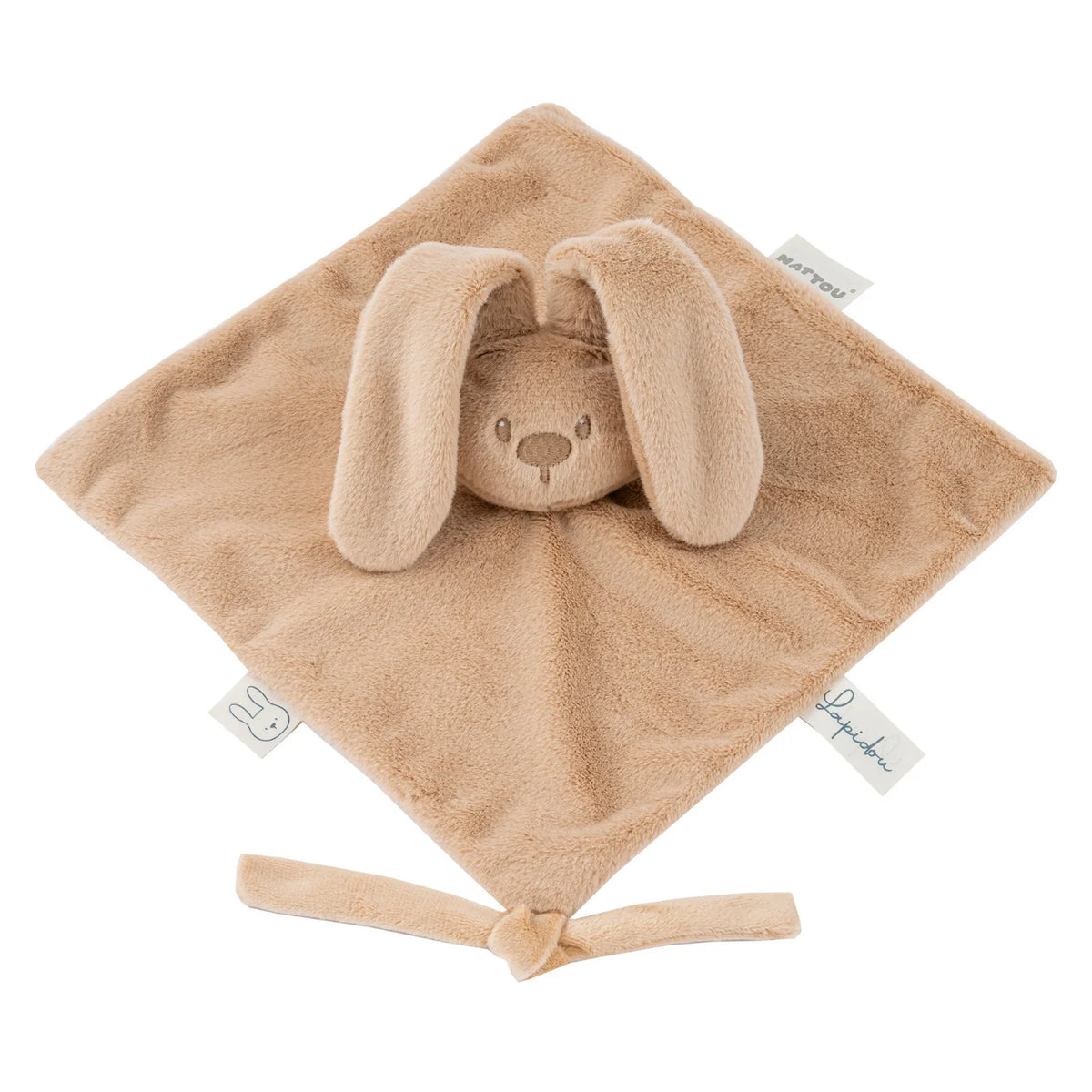 Nattou paturica de dormit din plus 27x27 cm 0m+ Lapidou Iepure-Beige