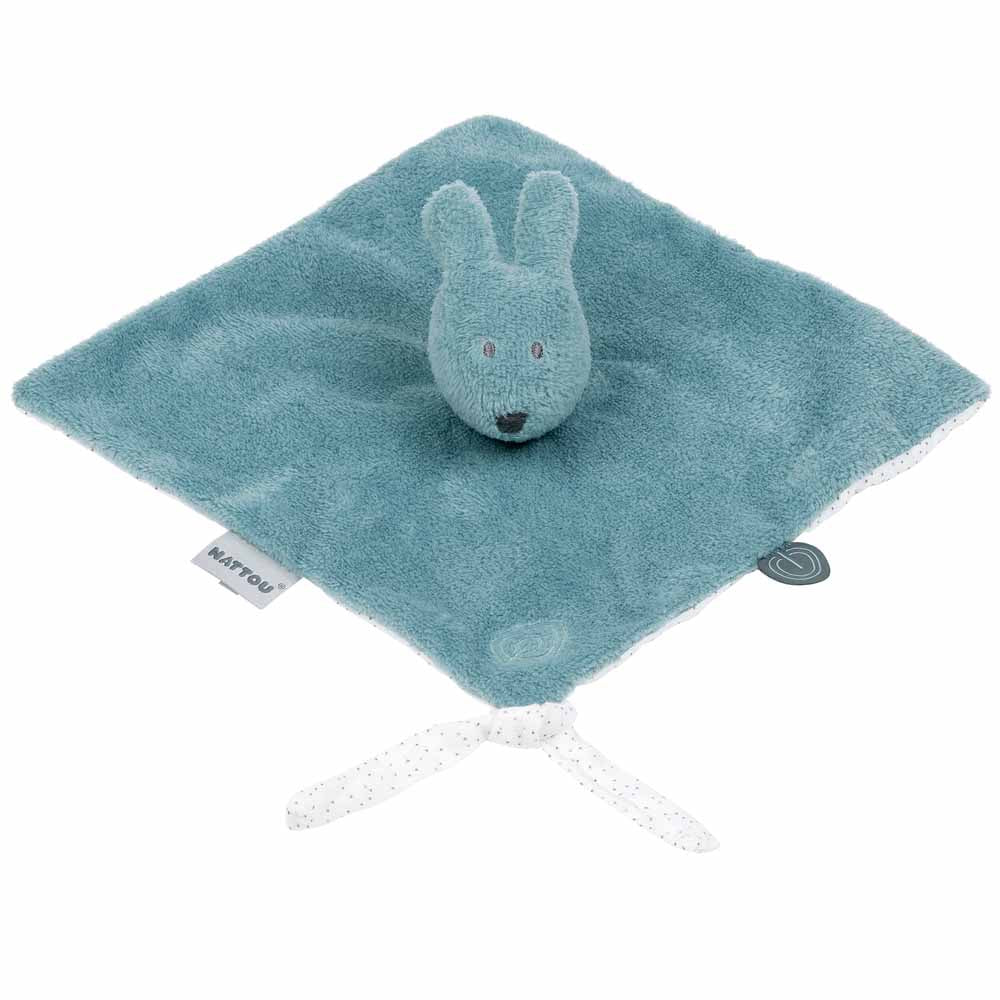 Nattou paturica de dormit din plus 27x27 cm 0m+ Susie & Bonnie Iepurasul Bonnie Sage Green Imagine principală a produsului