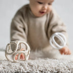 Nattou set 2 mingi din silicon 0m+ Clay/White