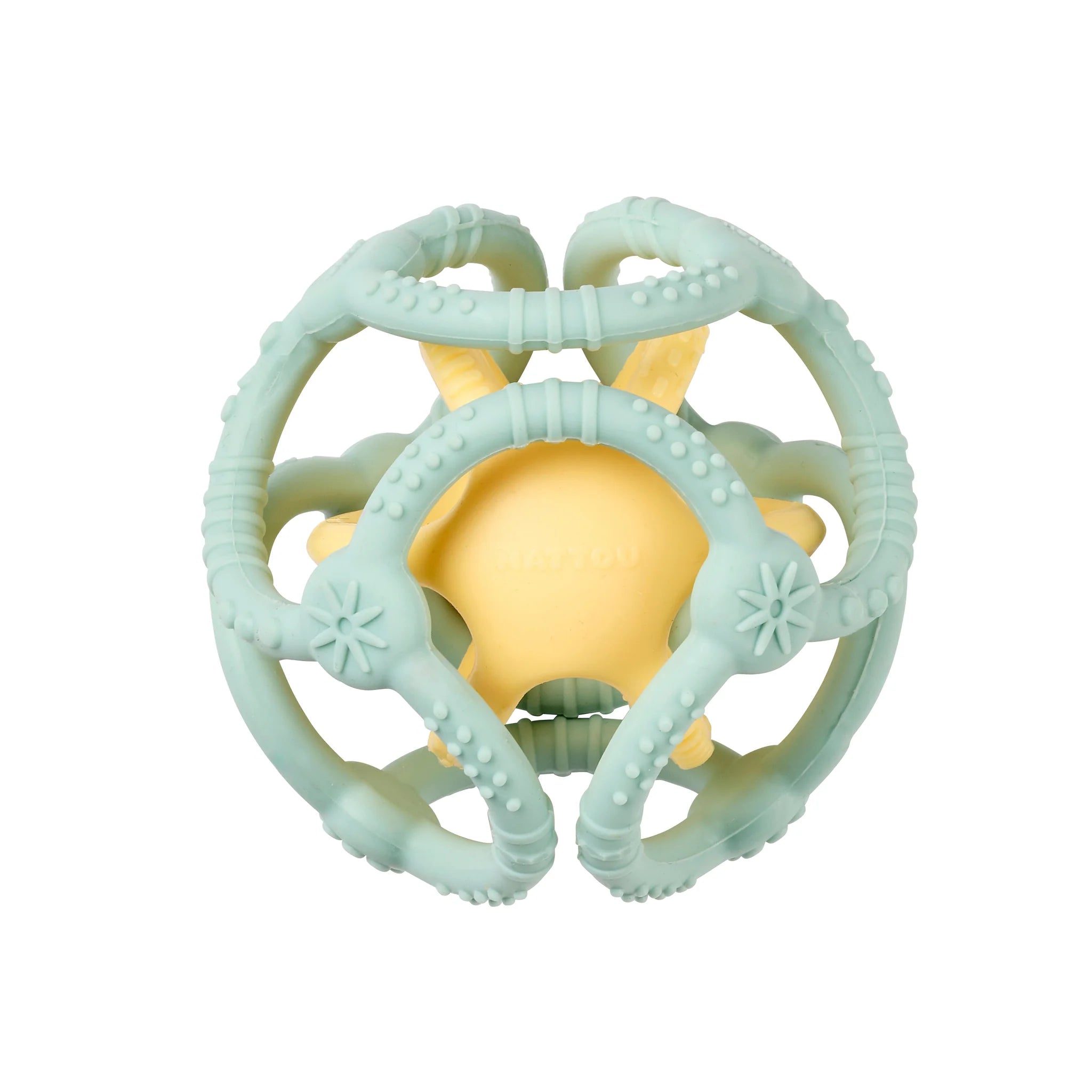 Nattou set 2 mingi din silicon 0m+ Aqua green/yellow Imagine principală a produsului