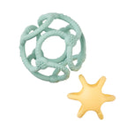 Nattou set 2 mingi din silicon 0m+ Aqua green/yellow