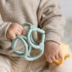 Nattou set 2 mingi din silicon 0m+ Aqua green/yellow