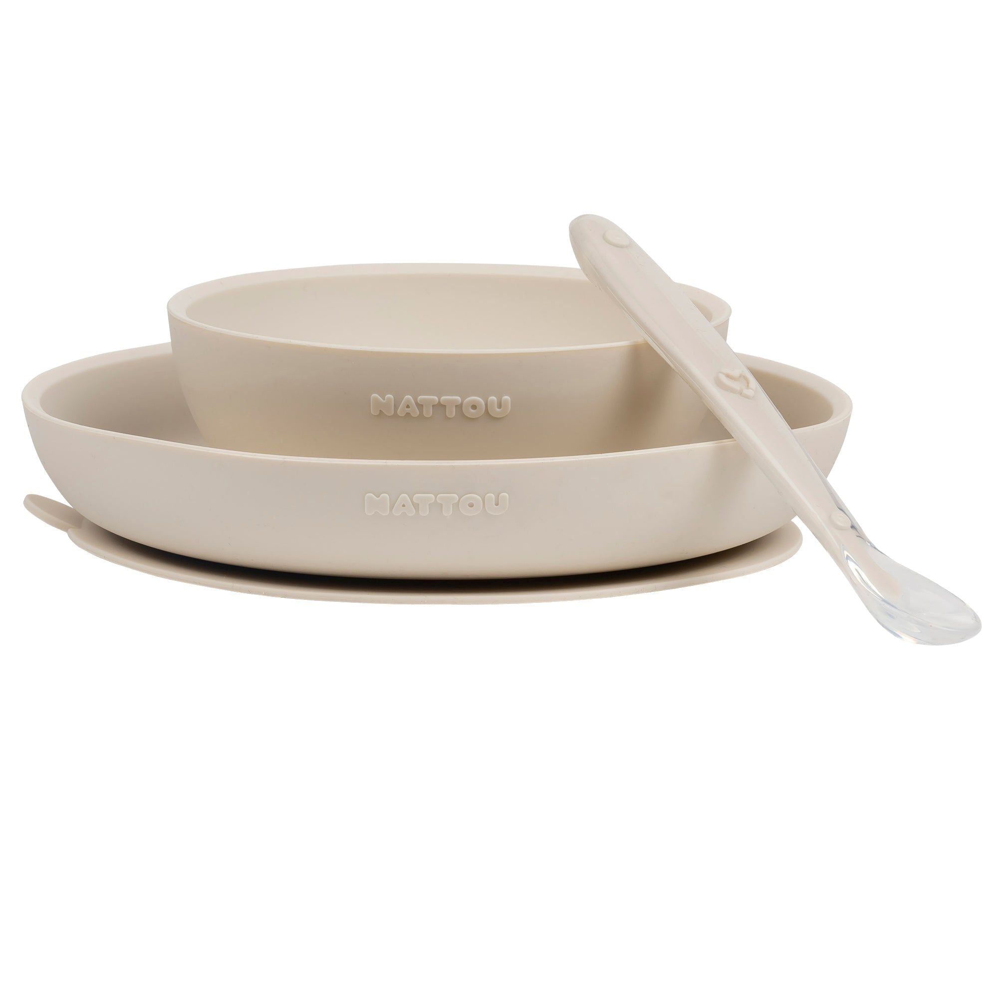 Nattou set tacamuri silicon 3 piese 6m+ Clay