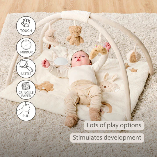 Nattou covor de jaoca 70x80 cm cu arcada 0m+ Teddy Off-white