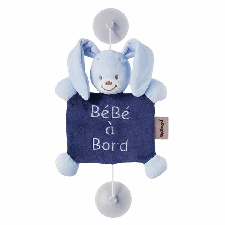 Nattou Plus Baby On Board cu ventuza  0m+ Alex & Bibou - Iepure Bibou