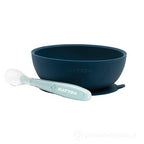 Nattou bol cu ventuza si lingurita silicon 4m+, Bleu 20600135 01