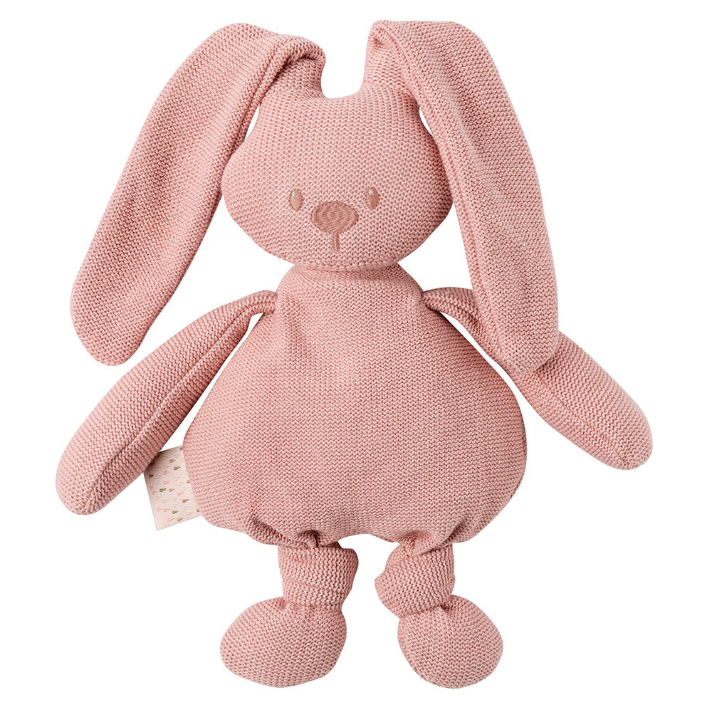 Nattou jucarie plus bumbac stil tricotat pentru 0m+, Lapidou Pink