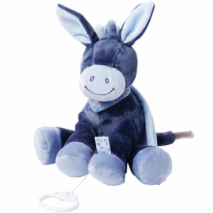 Nattou Jucarie plus muzicala 28 cm pentru 0m+ Alex & Bibou - magarul Alex