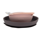 Nattou set masa 4 piese din silicon 4m+, Vanata-Pink 21600165 01