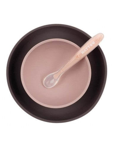 Nattou set masa 4 piese din silicon 4m+