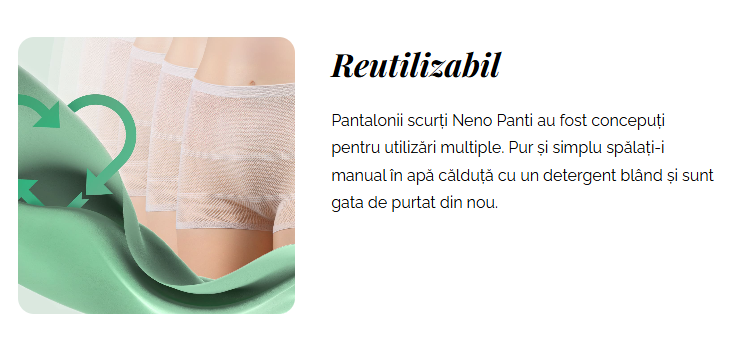 Neno Neno Panti chilot postnatal reutilizabil cu utilizare multipla 2 buc marime L