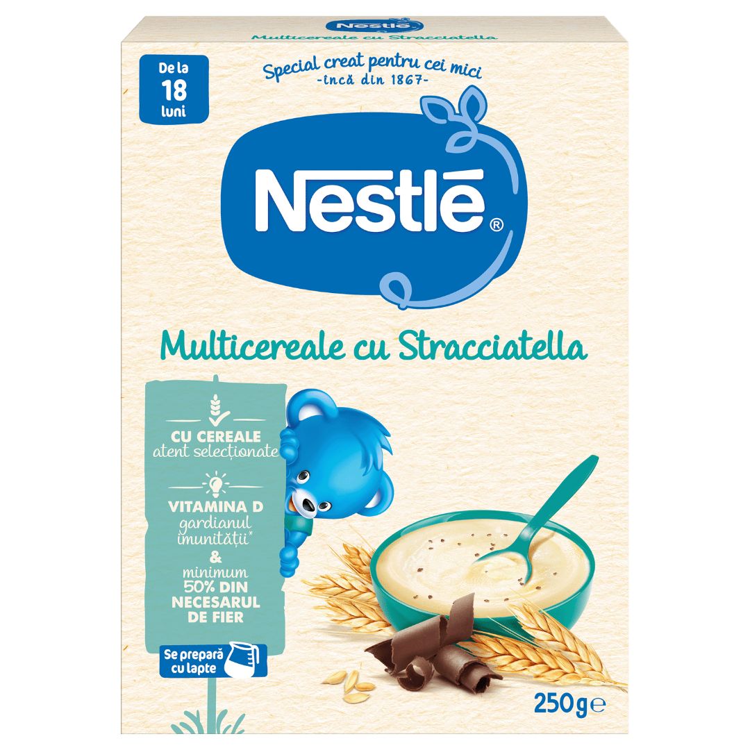 Nestle multicereale cu stracciatella, 18 luni+, 250 g