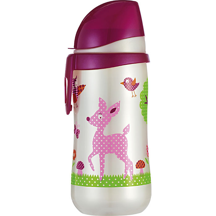 Nip Biberon cu cioc First Cup 330 ml cu clip de prindere si cioc silicon moale 12m+ Girl 01