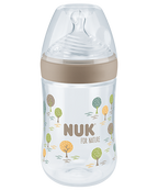 Nuk biberon 260 ml FOR NATURE cu senzor si tetina silicon M 6-18 luni Copaci