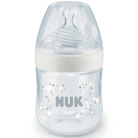 Nuk biberon Nature Sense PP cu tetina din silicon S/ 0-6 luni 150 ml Alb Imagine principală a produsului