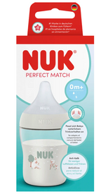 Nuk biberon Perfect Match cu tetina silicon S si senzor de temperatura 150 ml 0m+