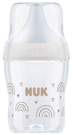 Nuk biberon Perfect Match cu tetina silicon si senzor de temperatura 150 ml 0m+ Curcubeu