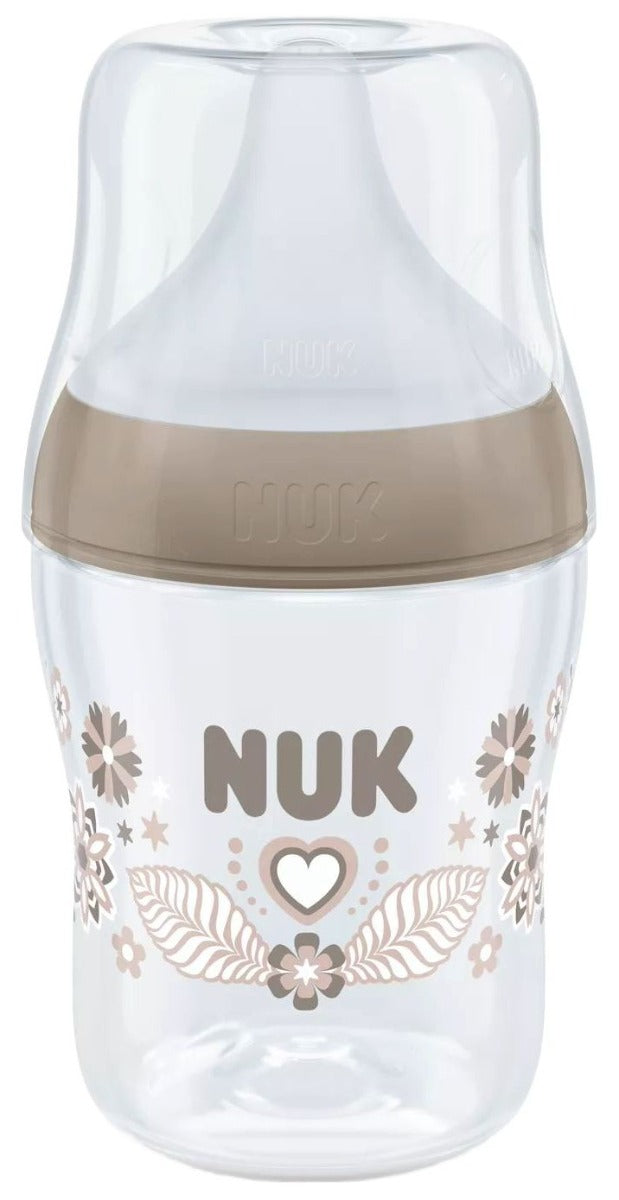 Nuk biberon Perfect Match cu tetina silicon si senzor de temperatura 150 ml 0m+ Fluture