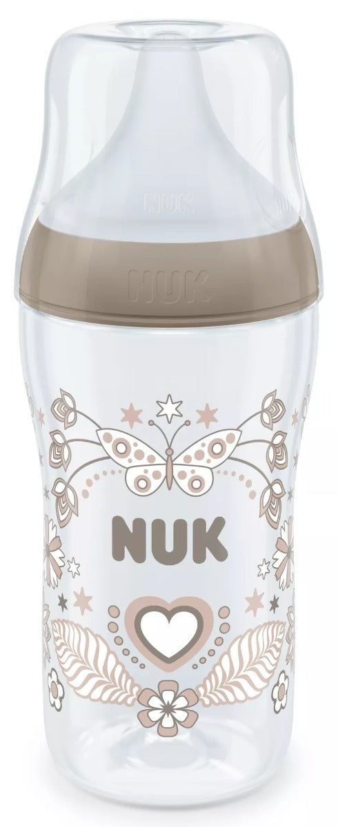 Nuk biberon Perfect Match cu tetina silicon M si senzor de temperatura 260 ml 3m+ Fluture Imagine secundară a produsului