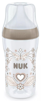 Nuk biberon Perfect Match cu tetina silicon si senzor de temperatura 260 ml 3m+ Fluture