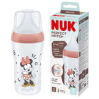 Nuk biberon Perfect Match cu tetina silicon si senzor de temperatura 260 ml 3m+ Minnie