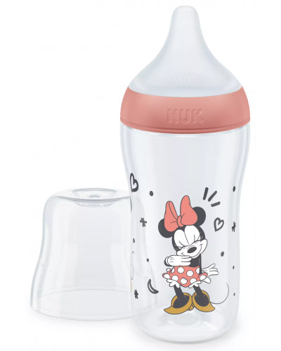 Nuk biberon Perfect Match cu tetina silicon si senzor de temperatura 260 ml 3m+ Minnie